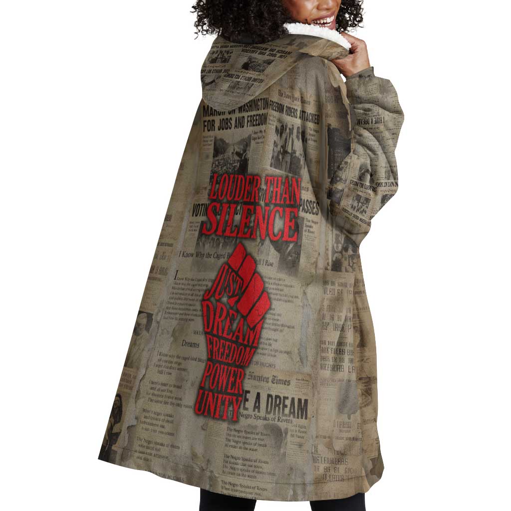 Louder Than Silence African Wearable Blanket Hoodie Civil Rights News Megaphone