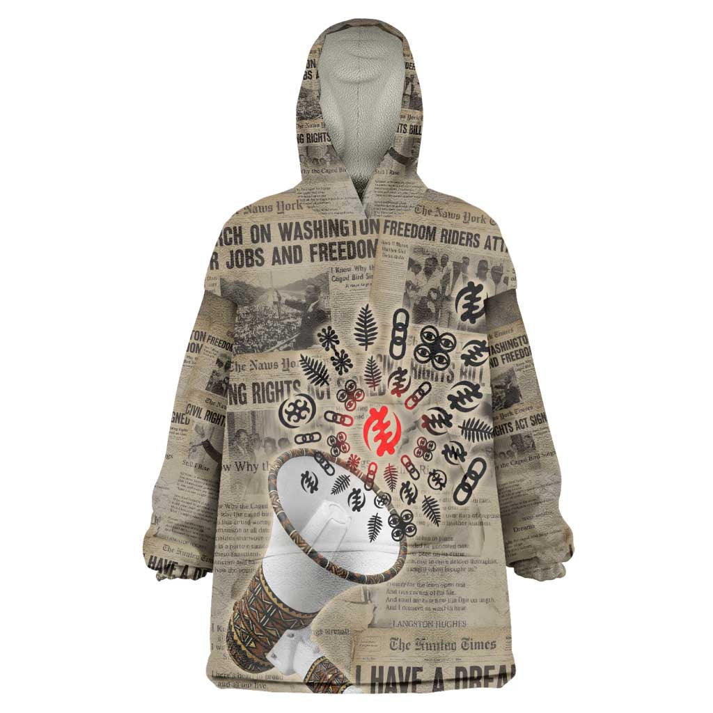 Louder Than Silence African Wearable Blanket Hoodie Civil Rights News Megaphone