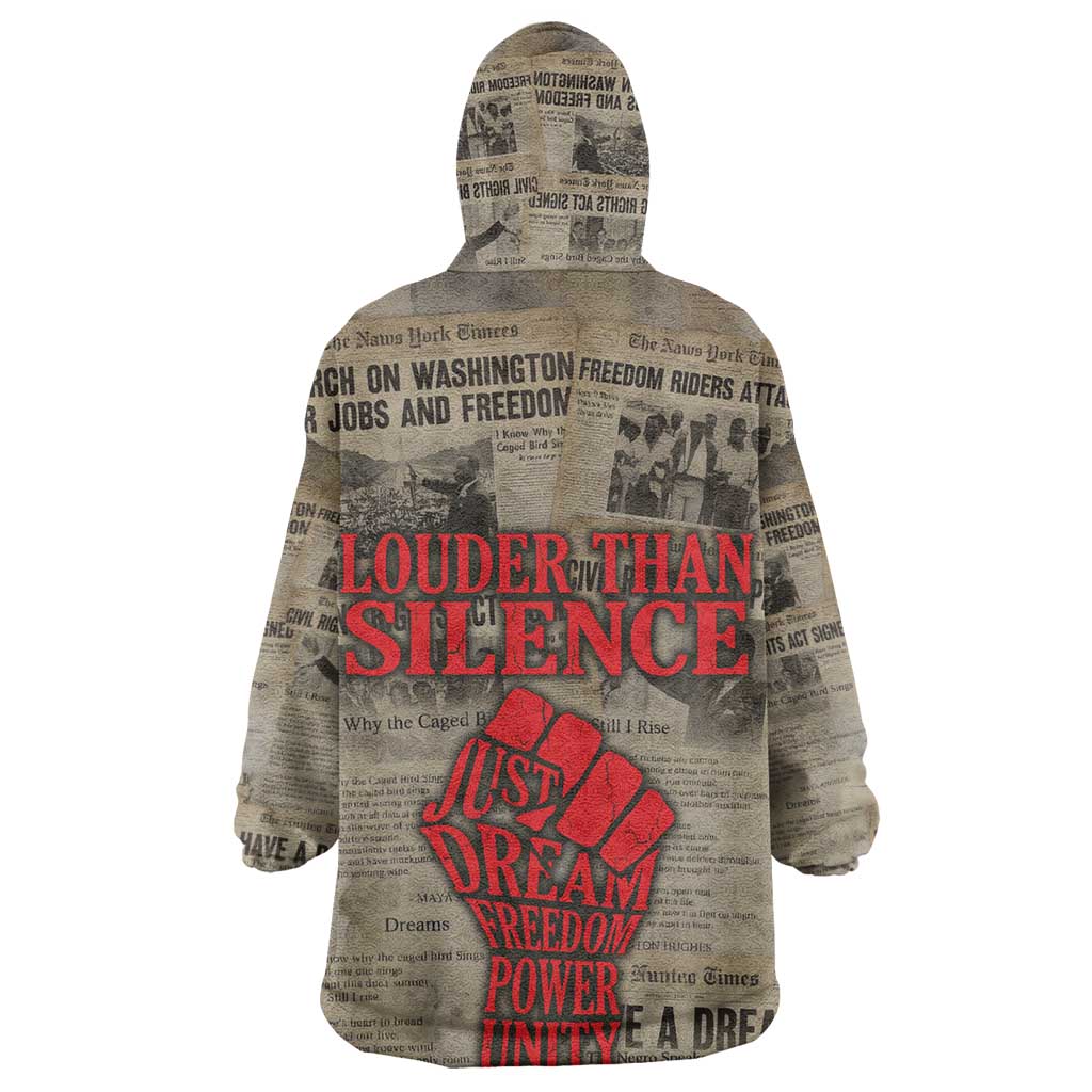 Louder Than Silence African Wearable Blanket Hoodie Civil Rights News Megaphone