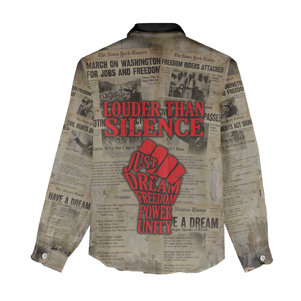 Louder Than Silence African Women Casual Shirt Civil Rights News Megaphone