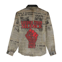 Louder Than Silence African Women Casual Shirt Civil Rights News Megaphone