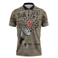 Louder Than Silence African Zipper Polo Shirt Civil Rights News Megaphone