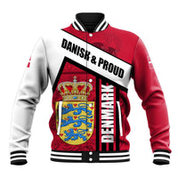 Denmark Baseball Jacket Danish Coat of Arms, National Flag, Bold Scandinavian Heritage Design