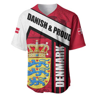 Denmark Baseball Jersey Danish Coat of Arms, National Flag, Bold Scandinavian Heritage Design