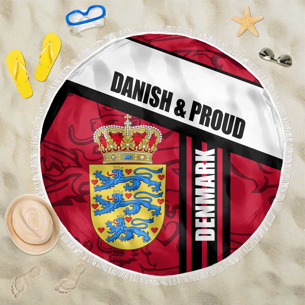 Denmark Beach Blanket Danish Coat of Arms, National Flag, Bold Scandinavian Heritage Design