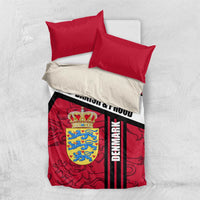 Denmark Bedding Set Danish Coat of Arms, National Flag, Bold Scandinavian Heritage Design