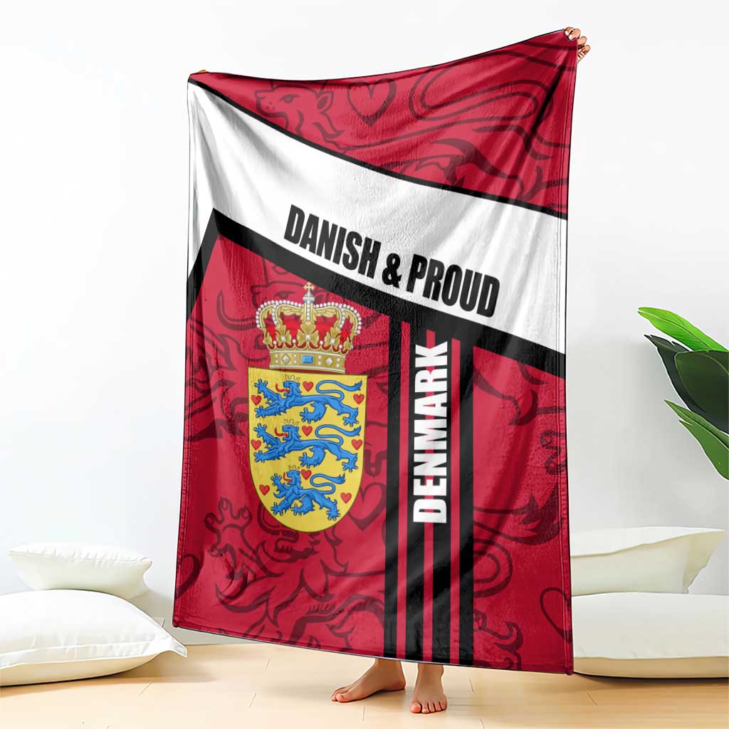 Denmark Blanket Danish Coat of Arms, National Flag, Bold Scandinavian Heritage Design