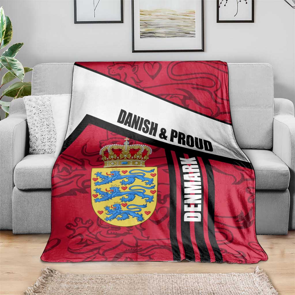 Denmark Blanket Danish Coat of Arms, National Flag, Bold Scandinavian Heritage Design