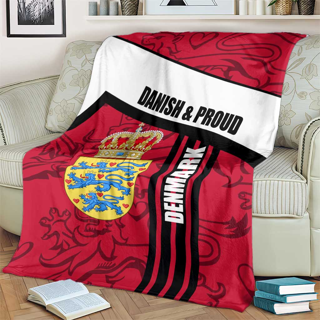 Denmark Blanket Danish Coat of Arms, National Flag, Bold Scandinavian Heritage Design