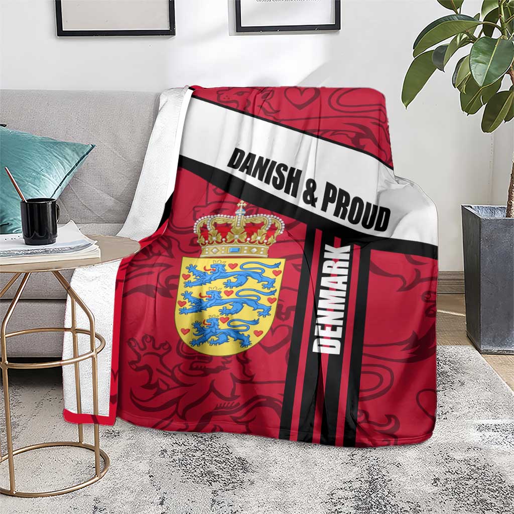 Denmark Blanket Danish Coat of Arms, National Flag, Bold Scandinavian Heritage Design