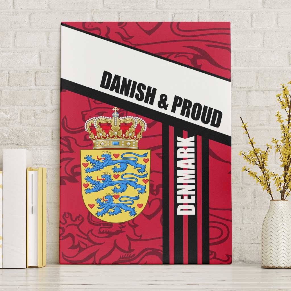 Denmark Canvas Wall Art Danish Coat of Arms, National Flag, Bold Scandinavian Heritage Design