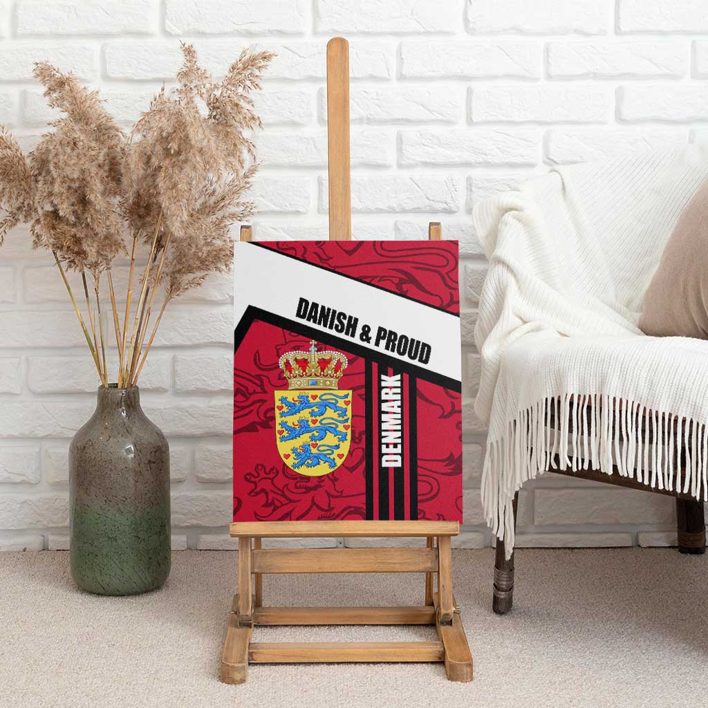 Denmark Canvas Wall Art Danish Coat of Arms, National Flag, Bold Scandinavian Heritage Design