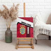 Denmark Canvas Wall Art Danish Coat of Arms, National Flag, Bold Scandinavian Heritage Design