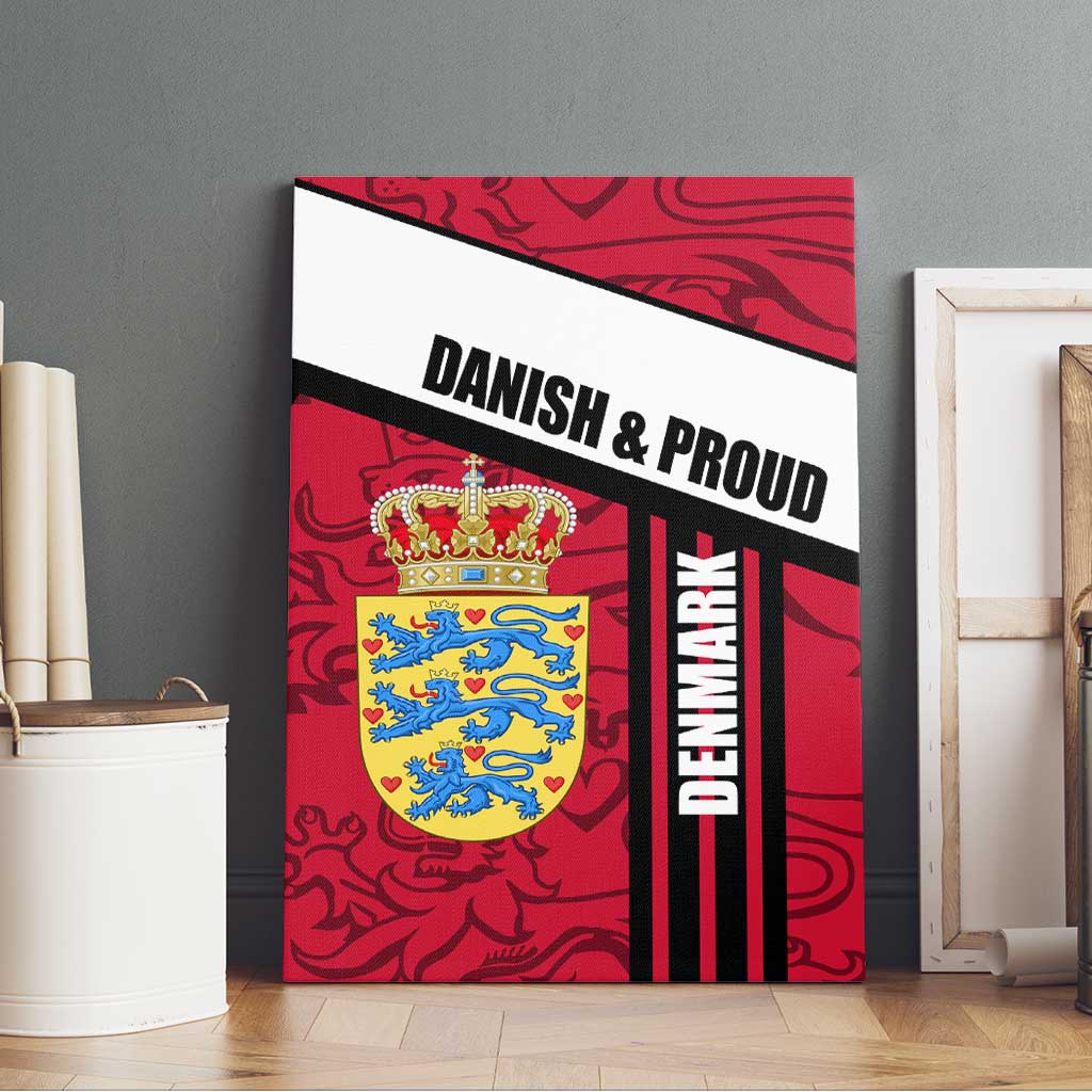 Denmark Canvas Wall Art Danish Coat of Arms, National Flag, Bold Scandinavian Heritage Design