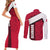 Denmark Couples Matching Short Sleeve Bodycon Dress and Long Sleeve Button Shirt Danish Coat of Arms, National Flag, Bold Scandinavian Heritage Design