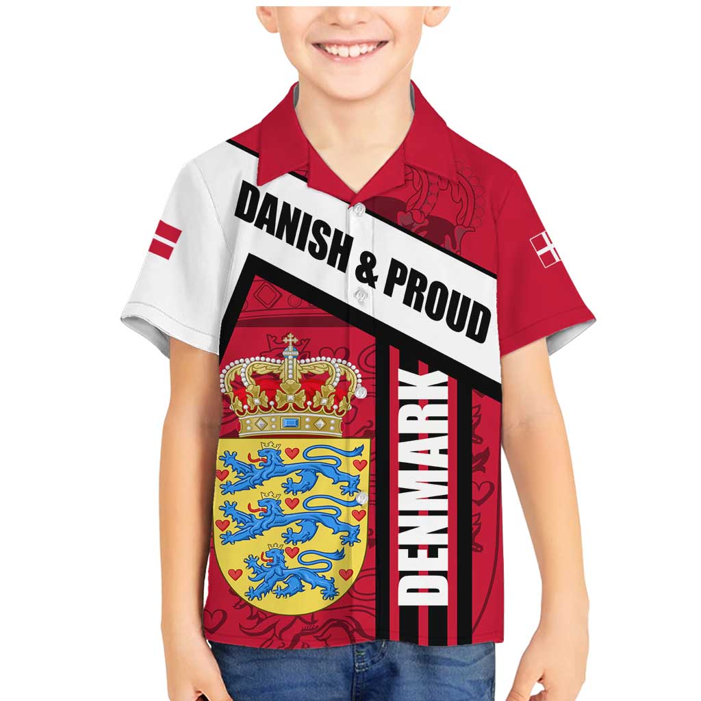 Denmark Family Matching Mermaid Dress and Hawaiian Shirt Danish Coat of Arms, National Flag, Bold Scandinavian Heritage Design