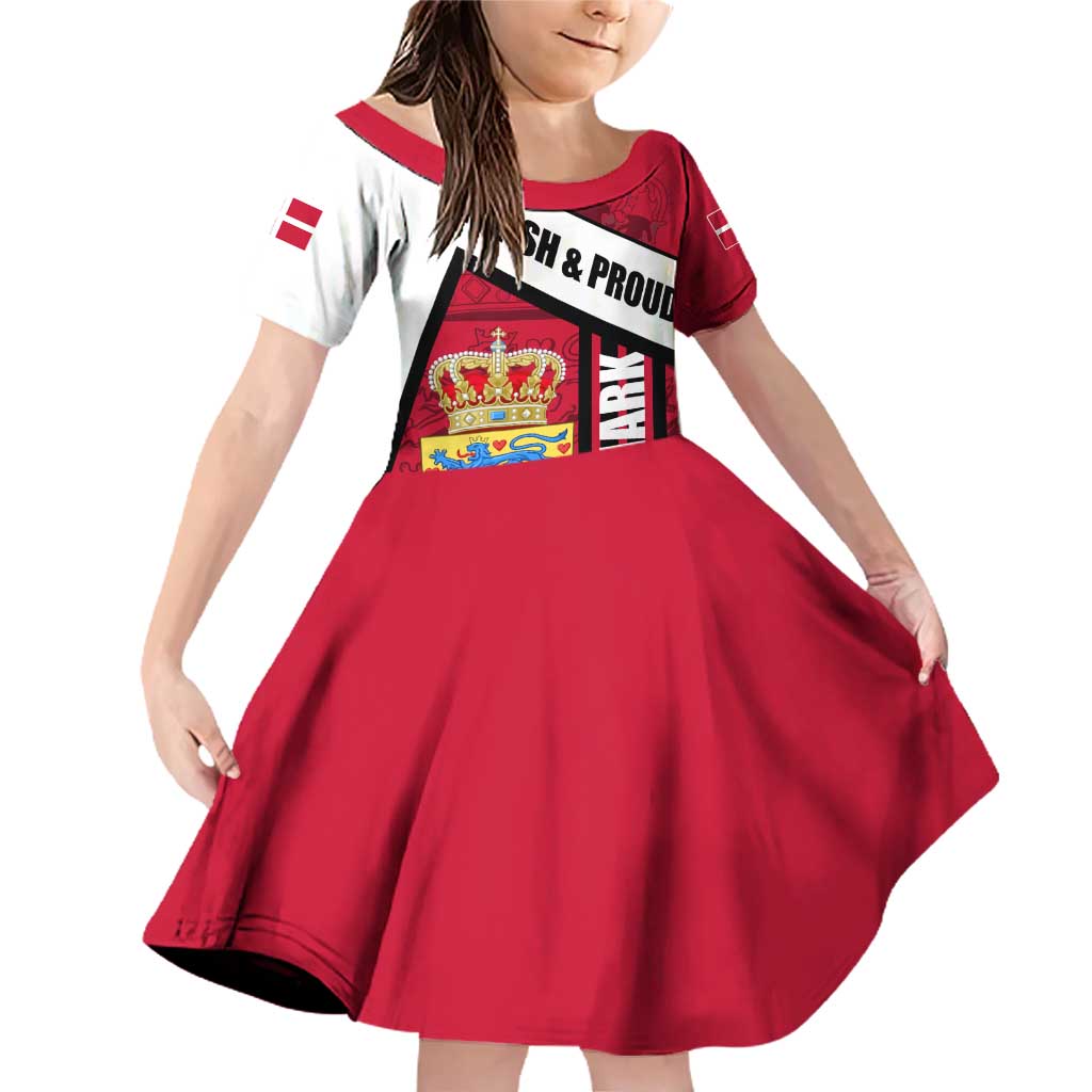 Denmark Family Matching Off Shoulder Short Dress and Hawaiian Shirt Danish Coat of Arms, National Flag, Bold Scandinavian Heritage Design