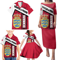 Denmark Family Matching Puletasi and Hawaiian Shirt Danish Coat of Arms, National Flag, Bold Scandinavian Heritage Design