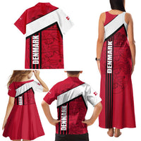 Denmark Family Matching Tank Maxi Dress and Hawaiian Shirt Danish Coat of Arms, National Flag, Bold Scandinavian Heritage Design