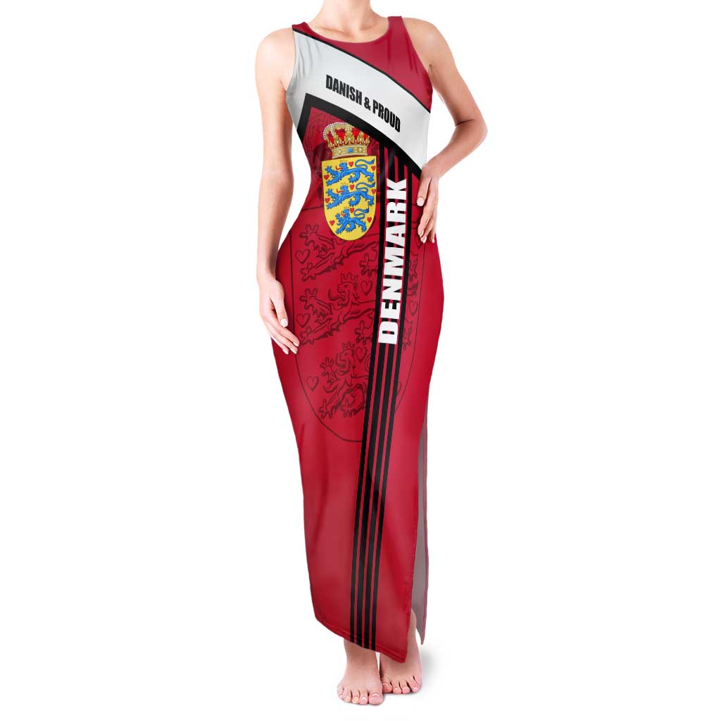 Denmark Family Matching Tank Maxi Dress and Hawaiian Shirt Danish Coat of Arms, National Flag, Bold Scandinavian Heritage Design