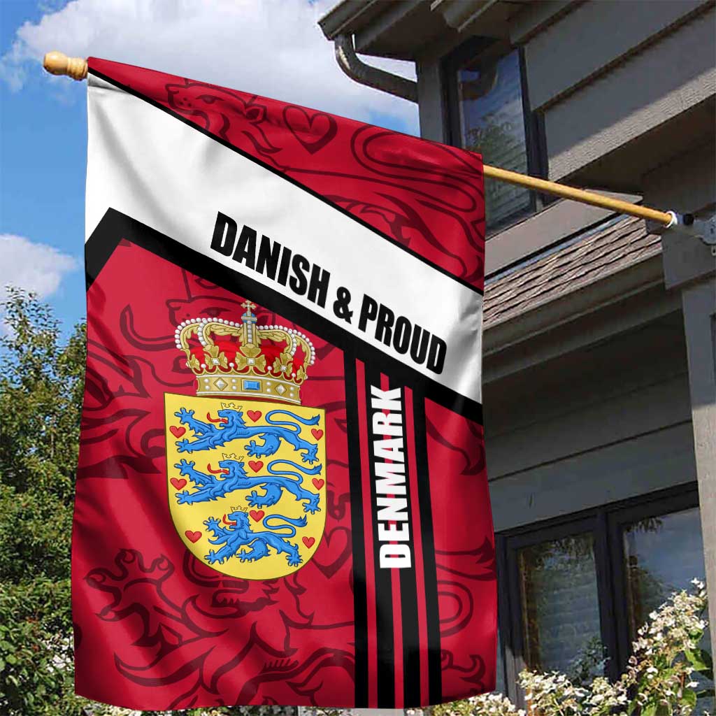 Denmark Garden Flag Danish Coat of Arms, National Flag, Bold Scandinavian Heritage Design