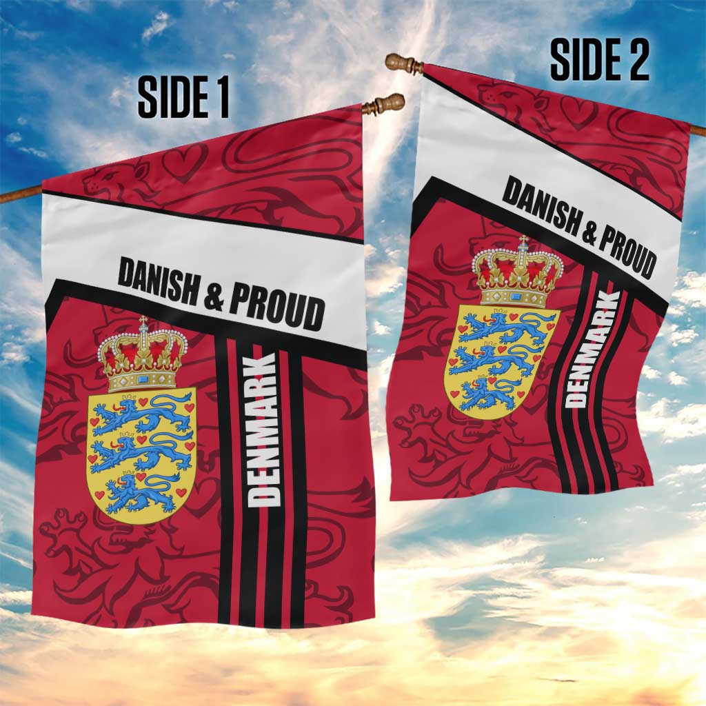 Denmark Garden Flag Danish Coat of Arms, National Flag, Bold Scandinavian Heritage Design