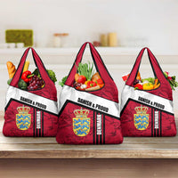 Denmark Grocery Bag Danish Coat of Arms, National Flag, Bold Scandinavian Heritage Design