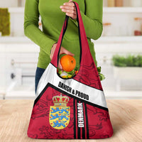 Denmark Grocery Bag Danish Coat of Arms, National Flag, Bold Scandinavian Heritage Design