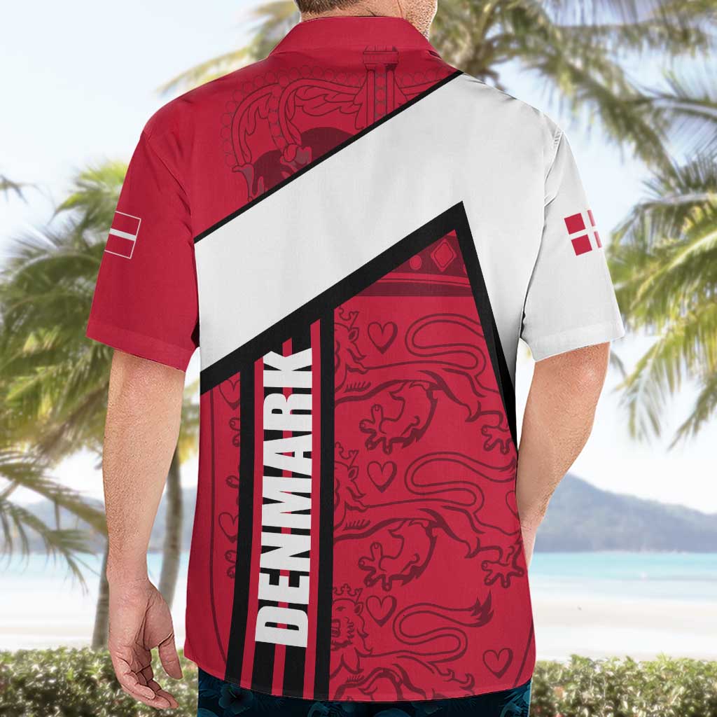 Denmark Hawaiian Shirt Danish Coat of Arms, National Flag, Bold Scandinavian Heritage Design