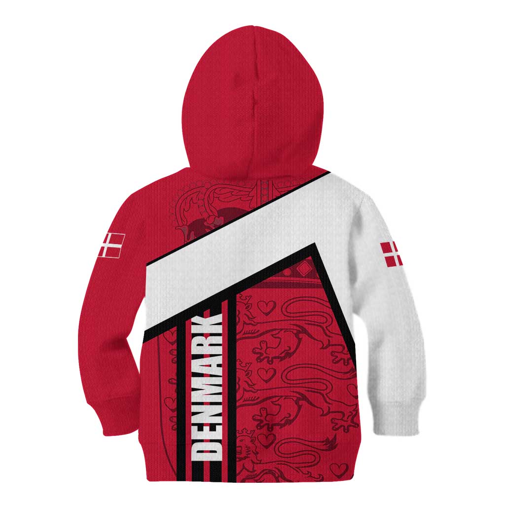 Denmark Kid Hoodie Danish Coat of Arms, National Flag, Bold Scandinavian Heritage Design
