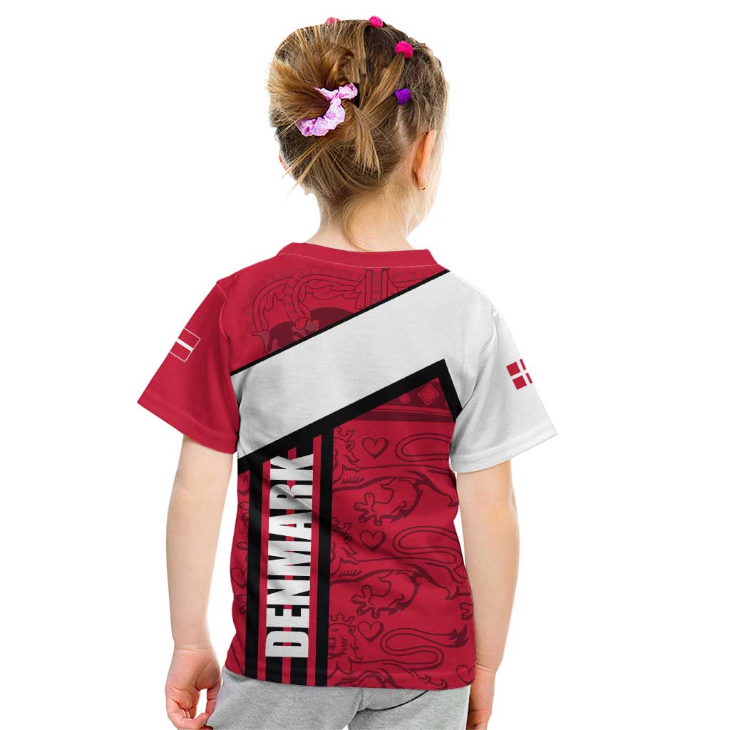 Denmark Kid T Shirt Danish Coat of Arms, National Flag, Bold Scandinavian Heritage Design
