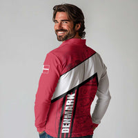 Denmark Long Sleeve Polo Shirt Danish Coat of Arms, National Flag, Bold Scandinavian Heritage Design