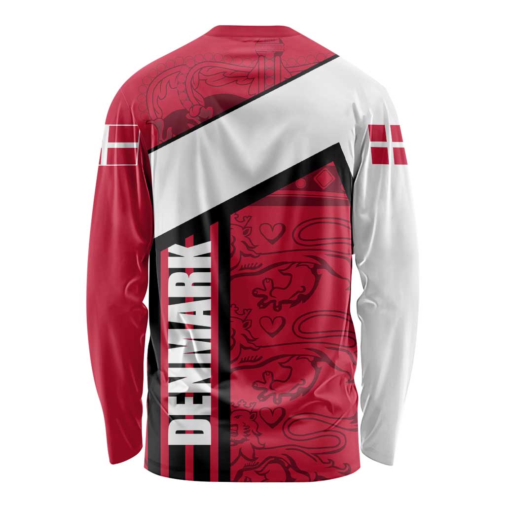 Denmark Long Sleeve Shirt Danish Coat of Arms, National Flag, Bold Scandinavian Heritage Design