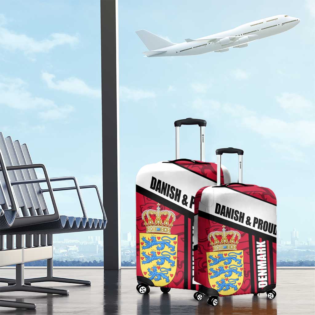 Denmark Luggage Cover Danish Coat of Arms, National Flag, Bold Scandinavian Heritage Design