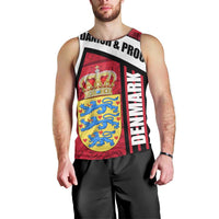 Denmark Men Tank Top Danish Coat of Arms, National Flag, Bold Scandinavian Heritage Design