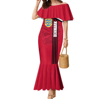 Denmark Mermaid Dress Danish Coat of Arms, National Flag, Bold Scandinavian Heritage Design