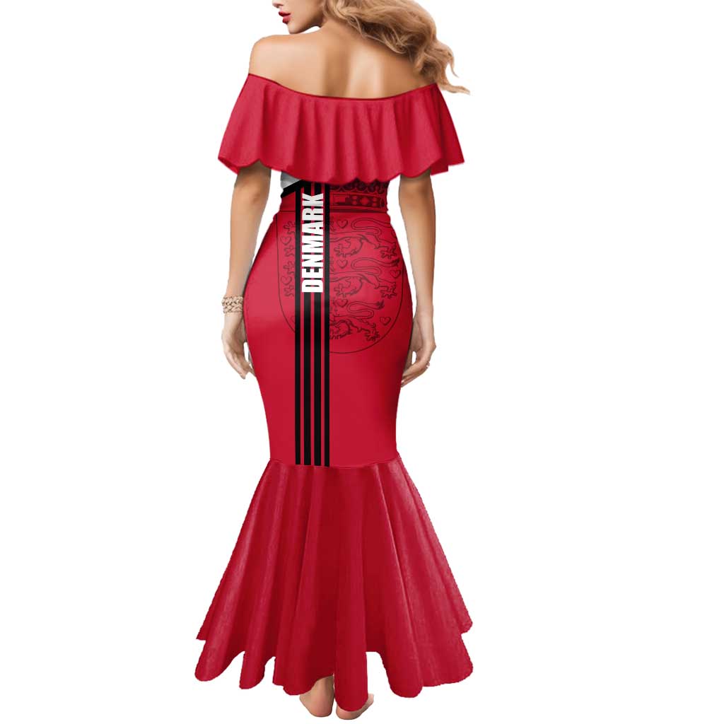 Denmark Mermaid Dress Danish Coat of Arms, National Flag, Bold Scandinavian Heritage Design