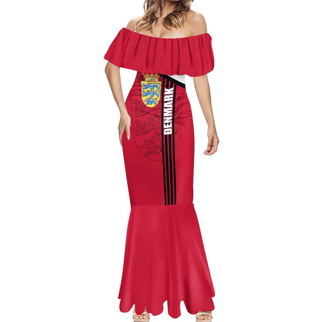 Denmark Mermaid Dress Danish Coat of Arms, National Flag, Bold Scandinavian Heritage Design