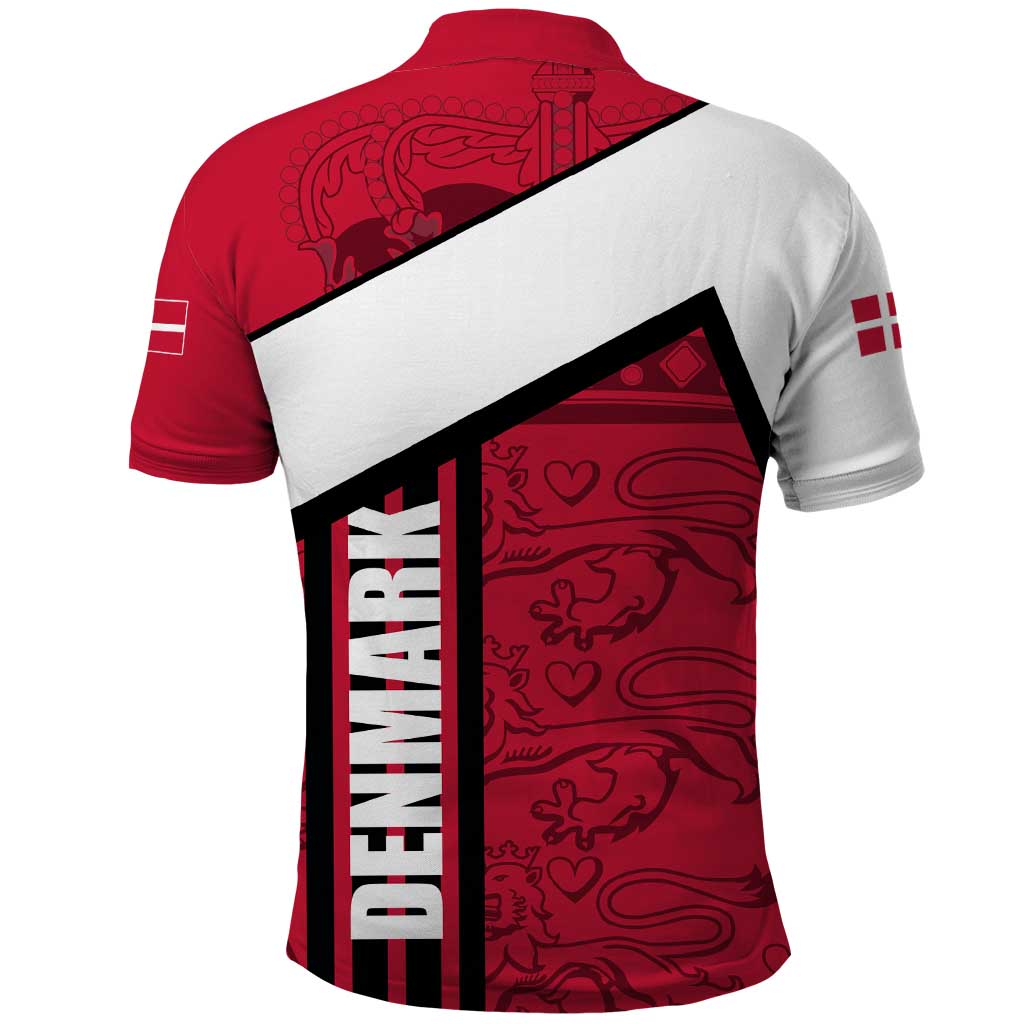 Denmark Polo Shirt Danish Coat of Arms, National Flag, Bold Scandinavian Heritage Design