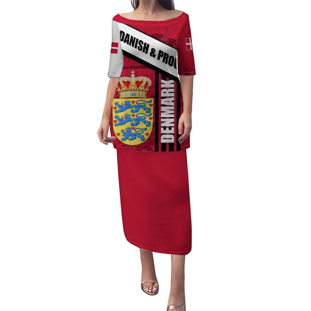 Denmark Puletasi Danish Coat of Arms, National Flag, Bold Scandinavian Heritage Design