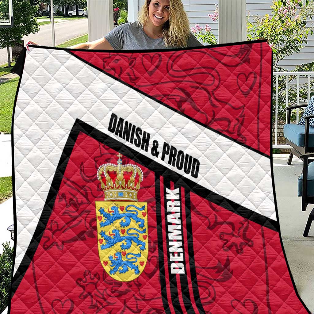 Denmark Quilt Danish Coat of Arms, National Flag, Bold Scandinavian Heritage Design