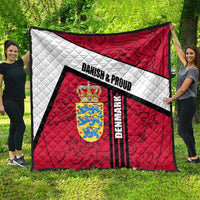 Denmark Quilt Danish Coat of Arms, National Flag, Bold Scandinavian Heritage Design