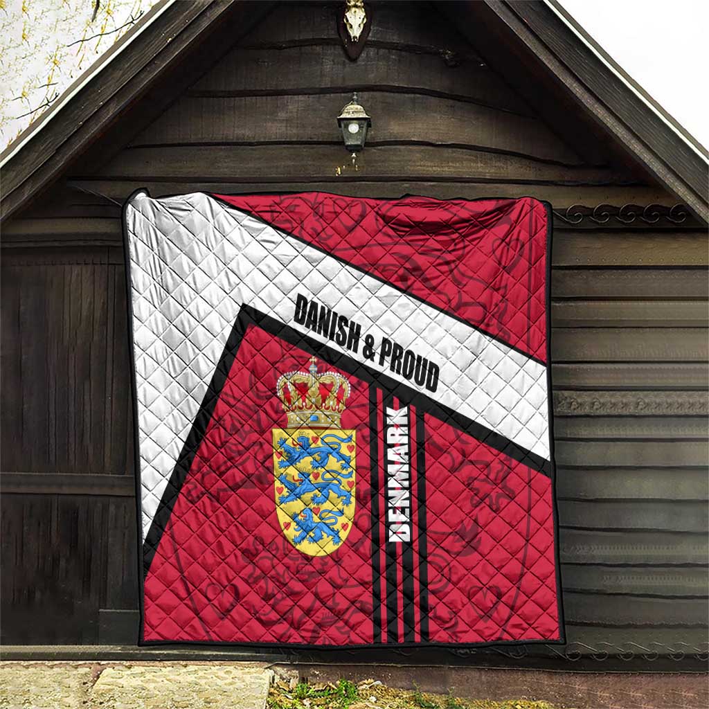Denmark Quilt Danish Coat of Arms, National Flag, Bold Scandinavian Heritage Design