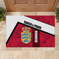 Denmark Rubber Doormat Danish Coat of Arms, National Flag, Bold Scandinavian Heritage Design