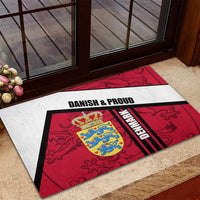 Denmark Rubber Doormat Danish Coat of Arms, National Flag, Bold Scandinavian Heritage Design