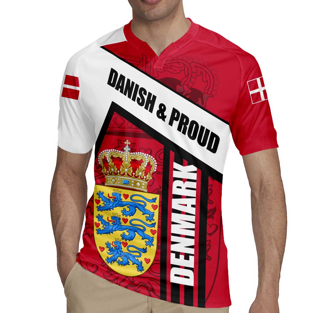 Denmark Rugby Jersey Danish Coat of Arms, National Flag, Bold Scandinavian Heritage Design