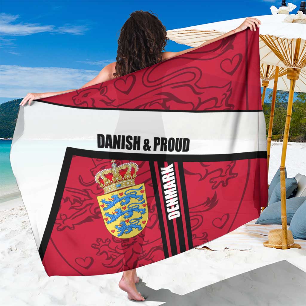 Denmark Sarong Danish Coat of Arms, National Flag, Bold Scandinavian Heritage Design