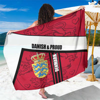 Denmark Sarong Danish Coat of Arms, National Flag, Bold Scandinavian Heritage Design