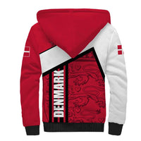 Denmark Sherpa Hoodie Danish Coat of Arms, National Flag, Bold Scandinavian Heritage Design
