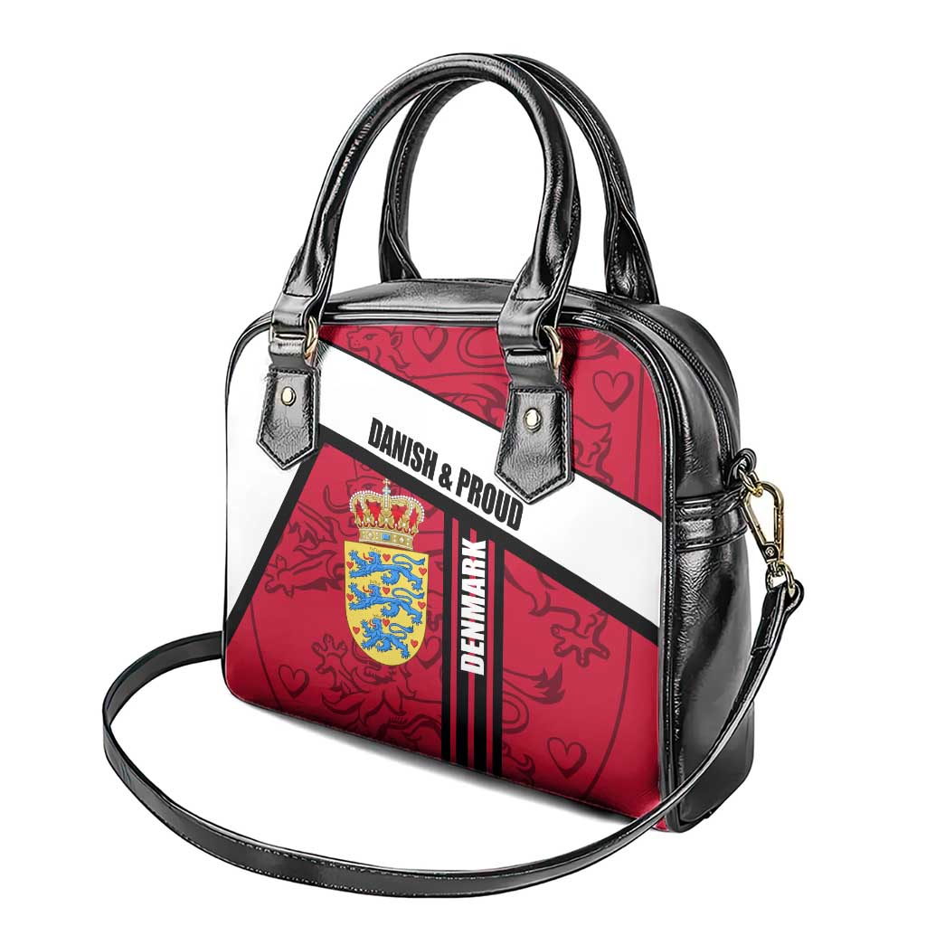 Denmark Shoulder Handbag Danish Coat of Arms, National Flag, Bold Scandinavian Heritage Design